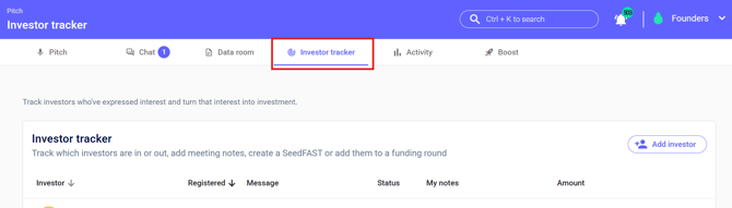 pitch investor tracker